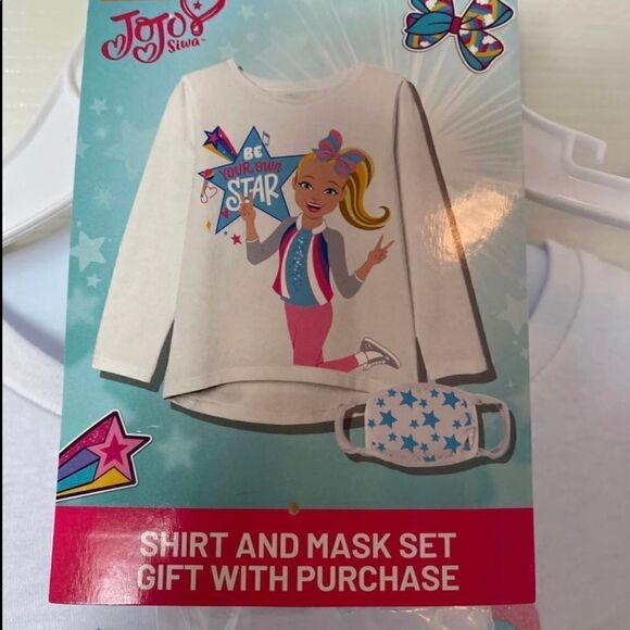 NICKELODEON JOJO SIWA Large (10/12) Shirt and Matching Mask - Picture 2 of 8